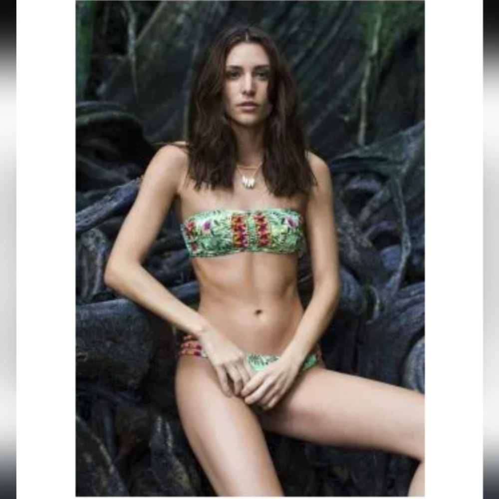 OneDadeMar 2 Piece Bikini XS Gandul Bandeau Top Embroidery and Embellishments - Picture 4 of 14